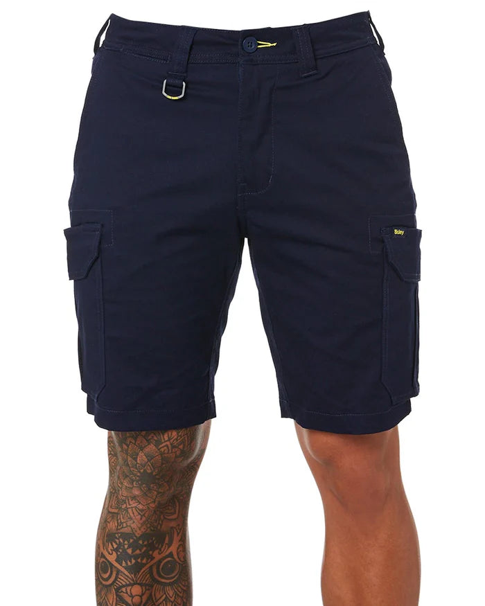 Stretch Cotton Cargo Short - Navy
